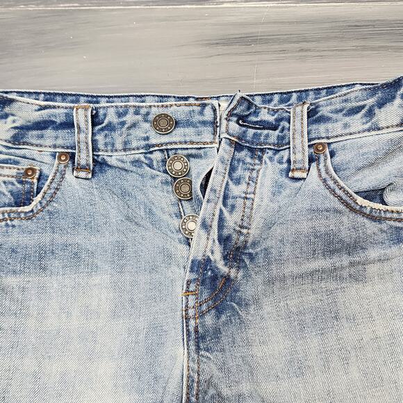 Free People Denim Shorts Button Fly Cut‎ Off Distressed 61855-16515125 Size W 26 - Picture 6 of 8